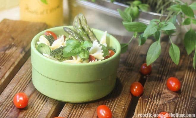 La recette de Salade de Farfalle du site recette pour diabétique.com