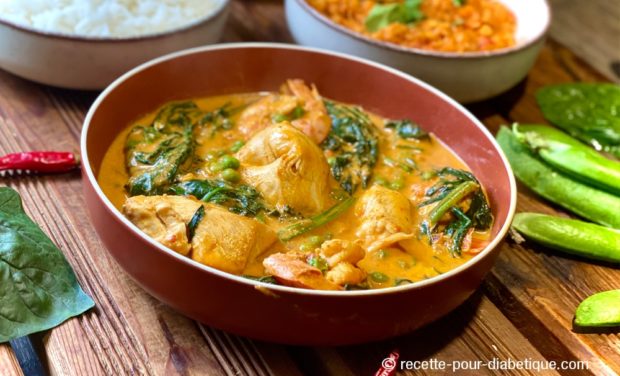 curry de poulet aux épinards