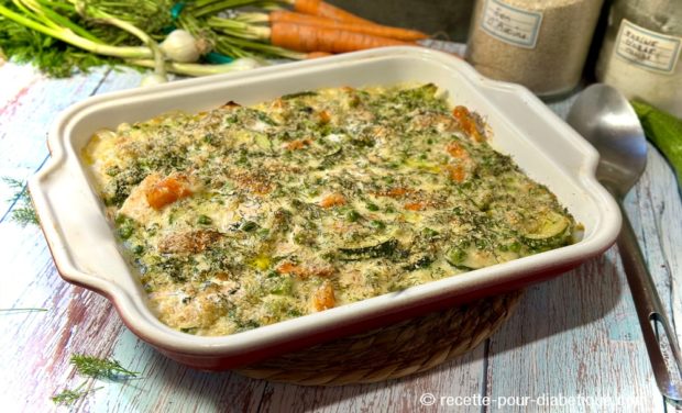 Gratin de saumon aux légumes