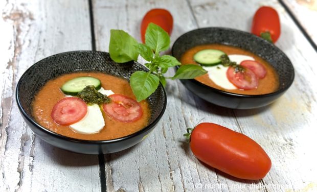 gaspacho tomate mozzarella