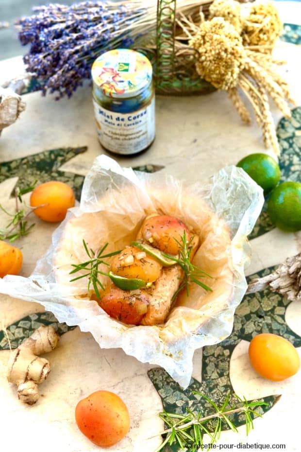 Papillote de saumon aux abricots !